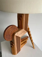 Rosewood, Oak & Blackwood Table Lamp by Victor & Wills