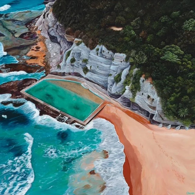 Overlooking Bilgola Rockpool - Caitlin Lever by Caitlin Lever