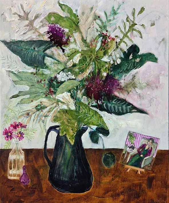 Floral Musings (Tiny Painting) - Denise Daffara by Denise Daffara