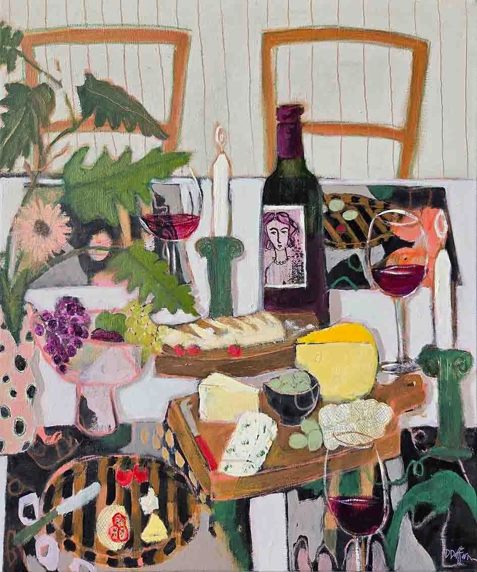 Friends Over (Wine, Cheese) - Denise Daffara by Denise Daffara