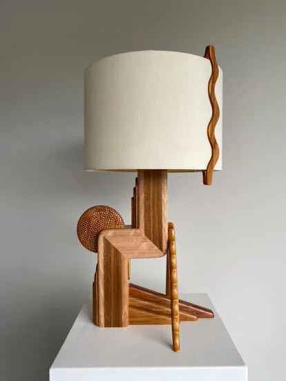 Rosewood, Oak & Blackwood Table Lamp by Victor & Wills