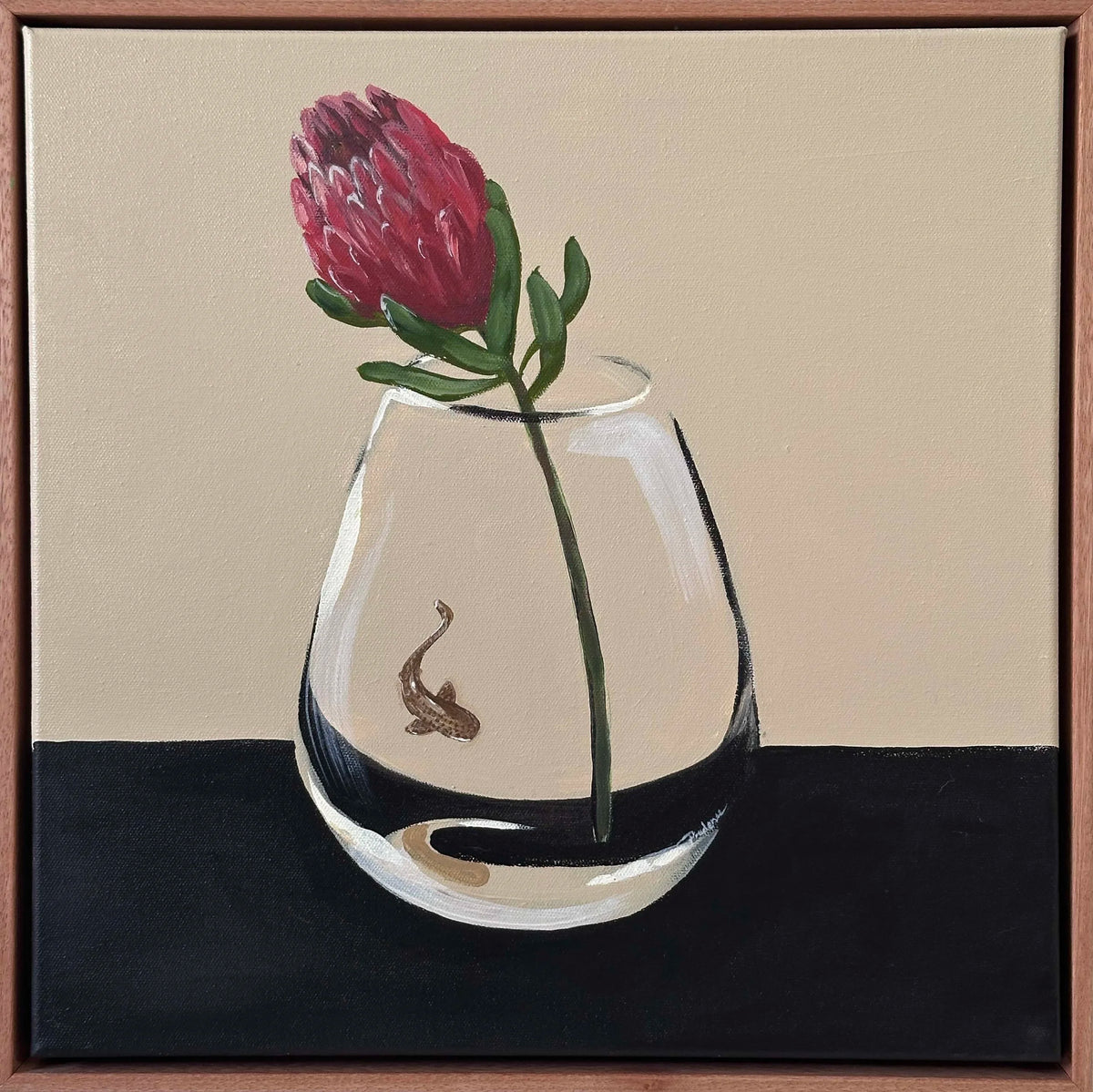 Land Meet Sea (Protea  & Leopard Shark)  - Prudence Coburn by Prudence Coburn