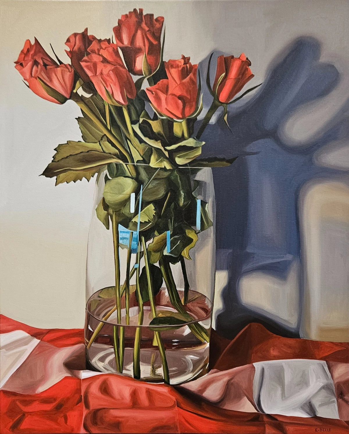 Red Roses and Checkered Cloth - Keanna-Belle Sacilotto by Keanna-Belle Sacilotto